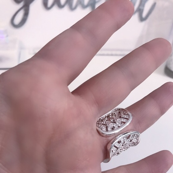 NEW!💙💎SILVER PLATED!💎💙STATEMENT CUFF RING OPEN - Picture 5 of 8